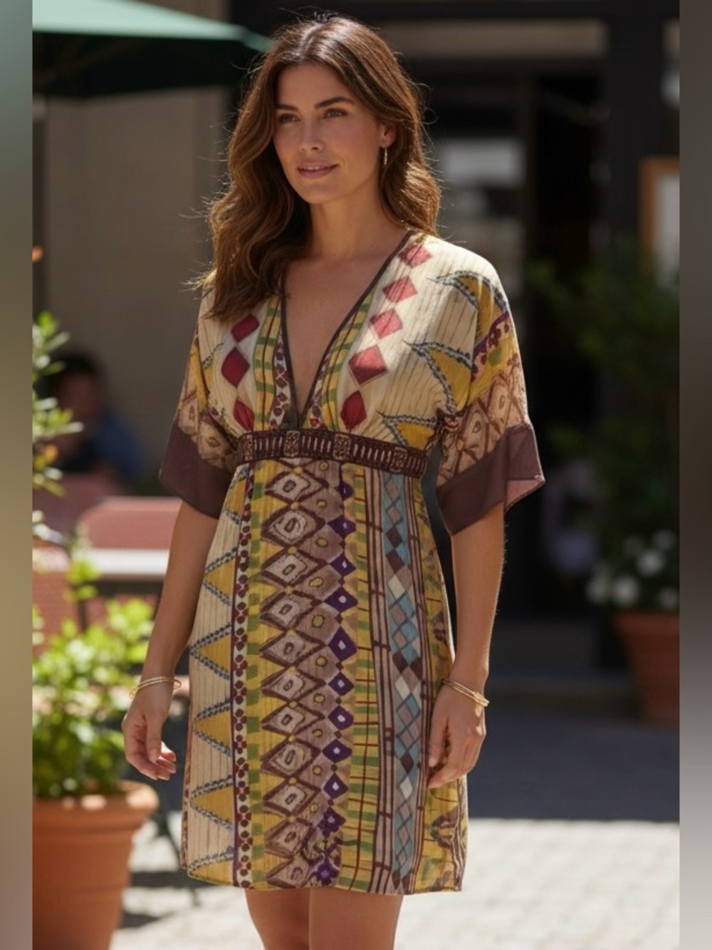 NWOT Beautiful 100% Silk Colorful Dress